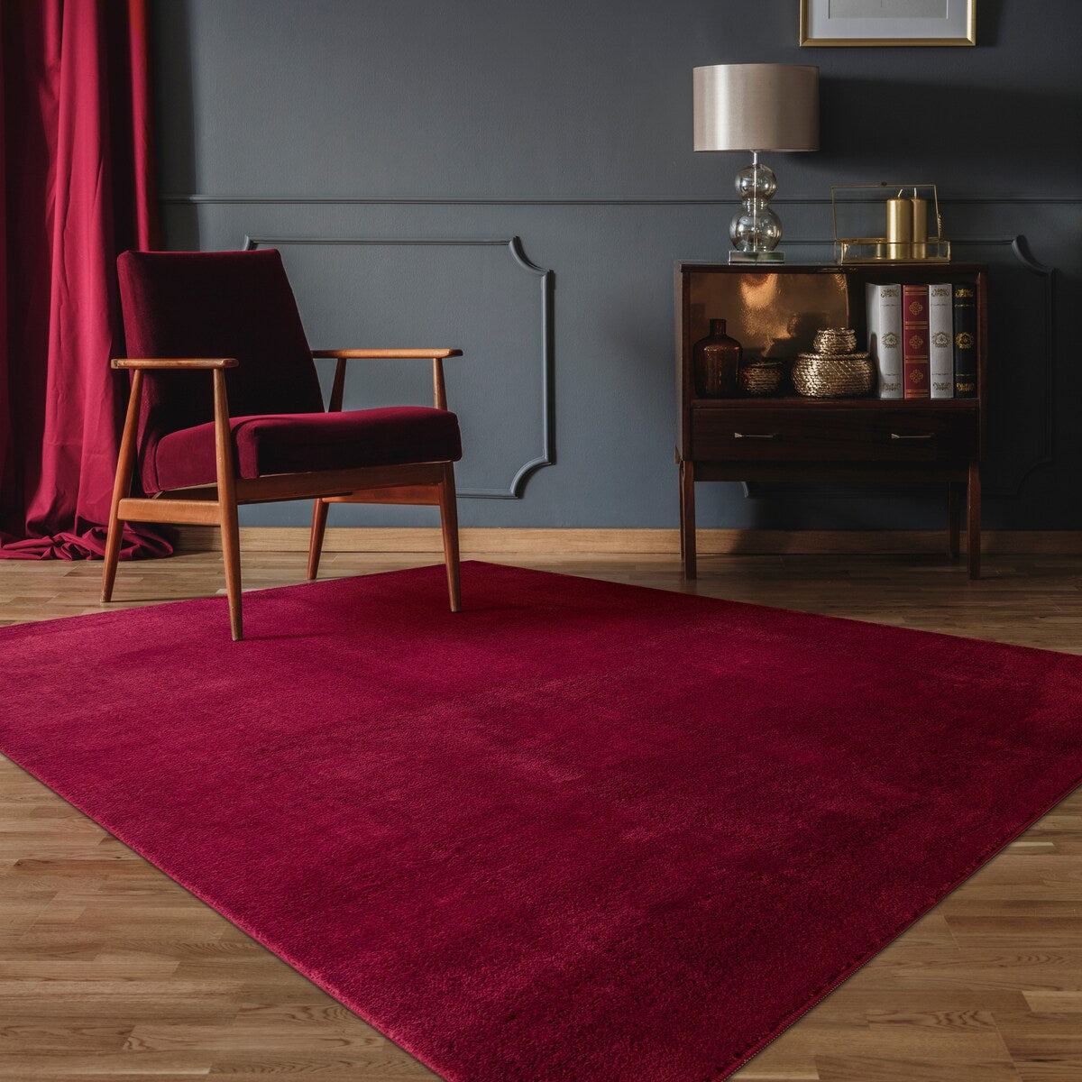 Tapis doux et lavable avec envers antidérapant, couleurs unies