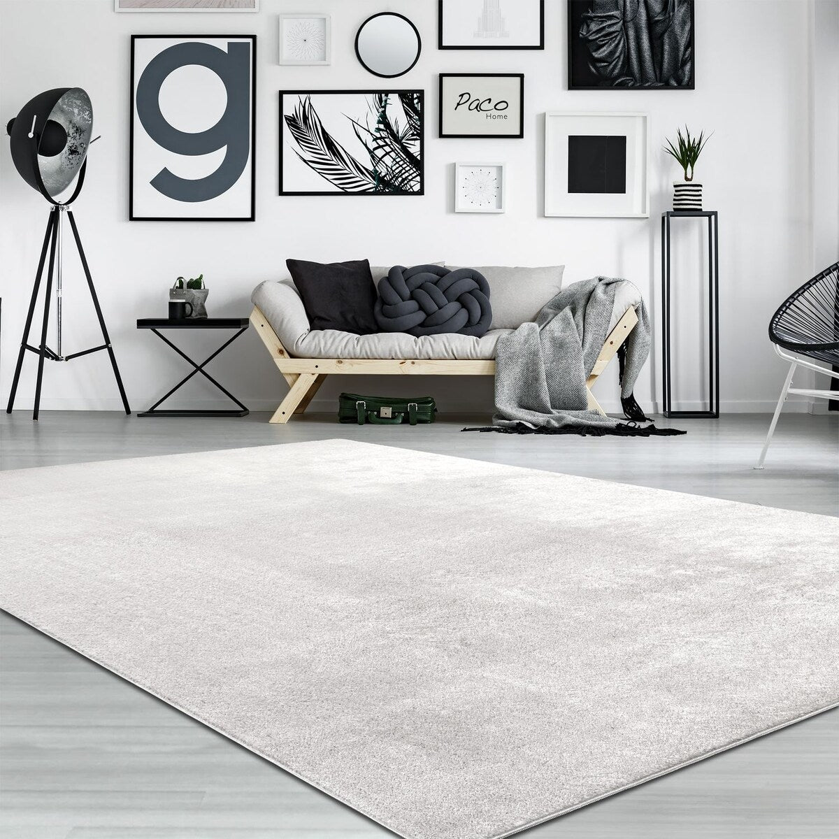 Tapis doux et lavable avec envers antidérapant, couleurs unies