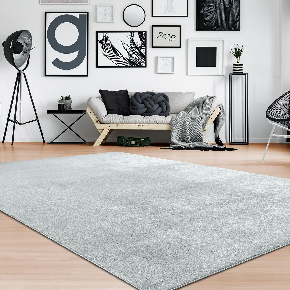 Tapis doux et lavable avec envers antidérapant, couleurs unies