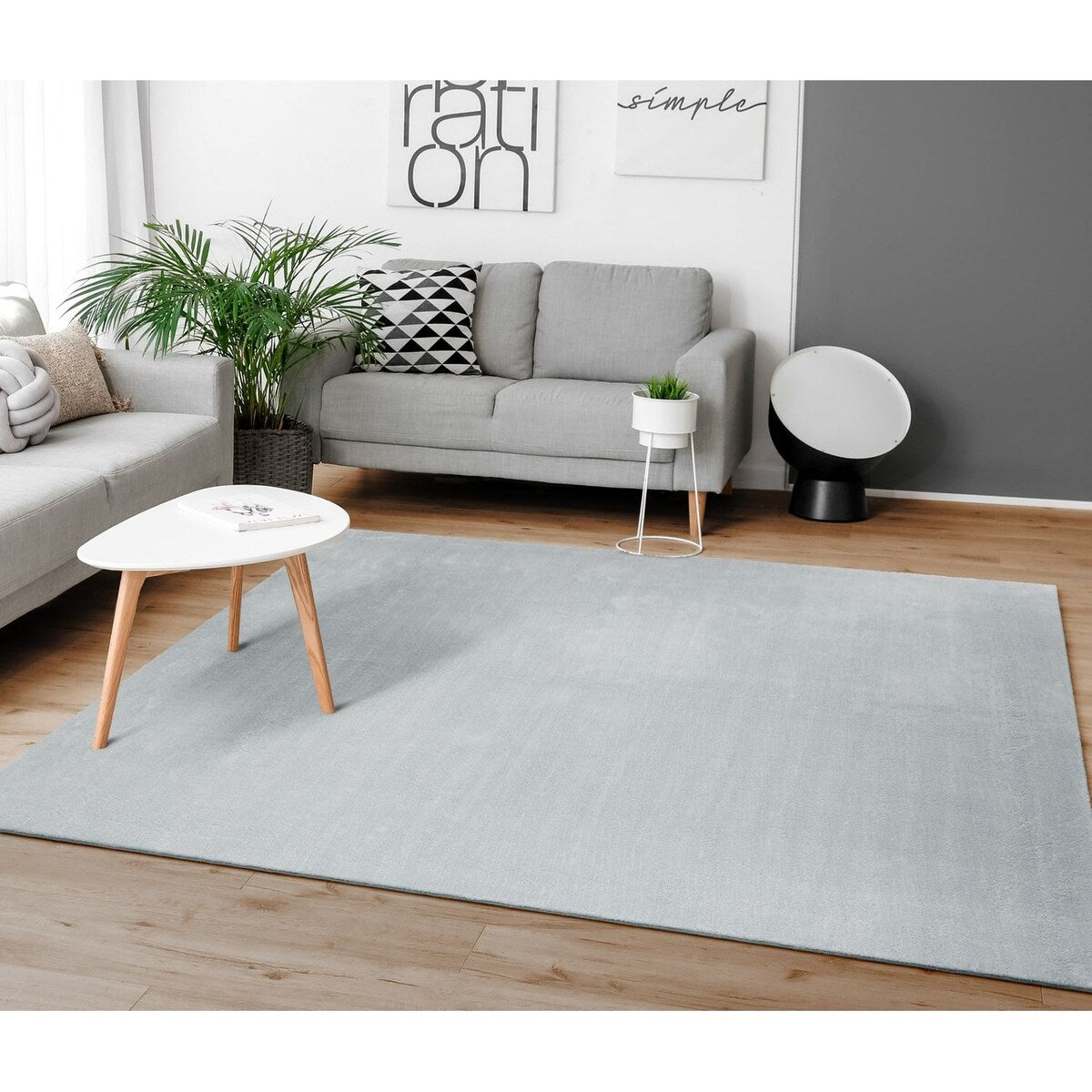 Tapis doux et lavable avec envers antidérapant, couleurs unies