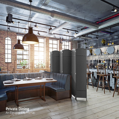 Séparateur de pièce Sorbus à 6 panneaux, cloison de séparation extra large et pliable, tissé à la main, à double charnière, en maille - 1,8 m