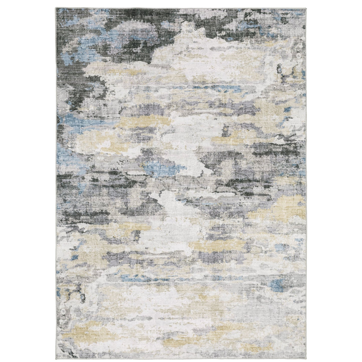 Tapis d'intérieur lavable abstrait gris/bleu de Vista Home Marissa