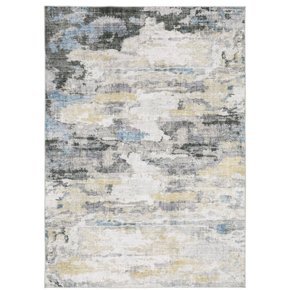 Tapis d'intérieur lavable abstrait gris/bleu de Vista Home Marissa