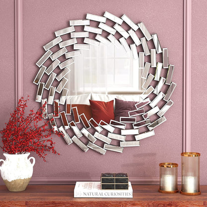Miroir mural en forme de soleil Miroir d'appoint rond
