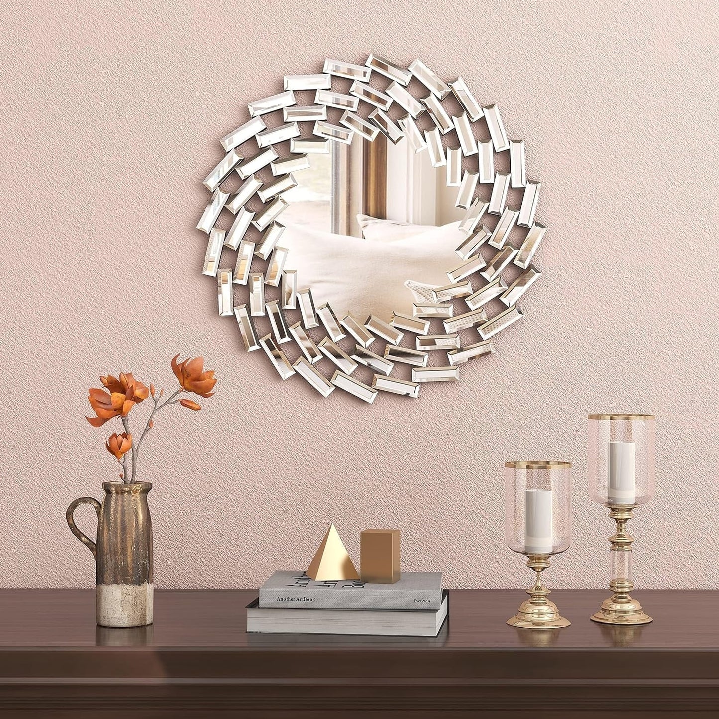 Miroir mural en forme de soleil Miroir d'appoint rond