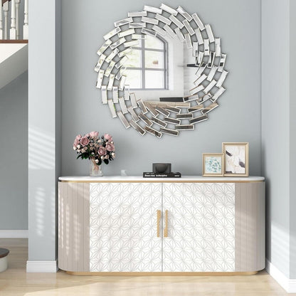 Miroir mural en forme de soleil Miroir d'appoint rond