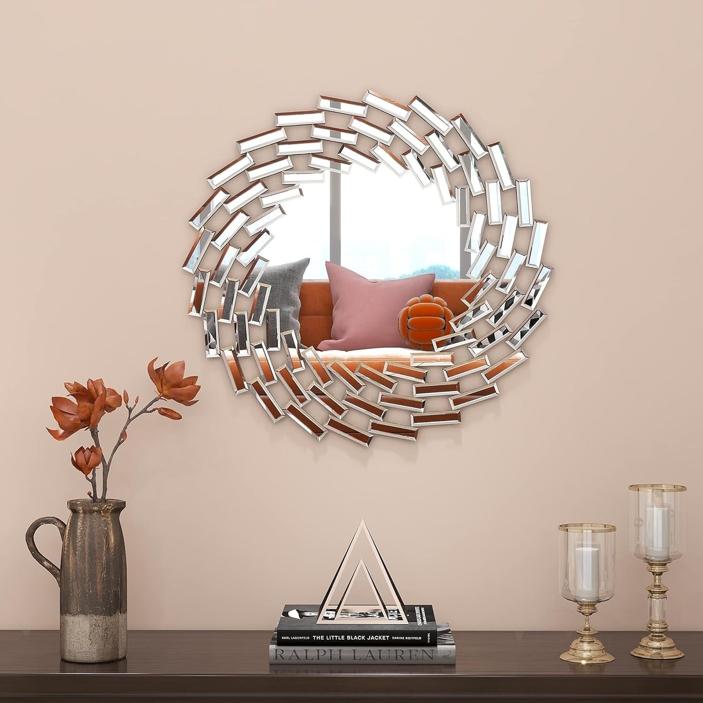 Miroir mural en forme de soleil Miroir d'appoint rond