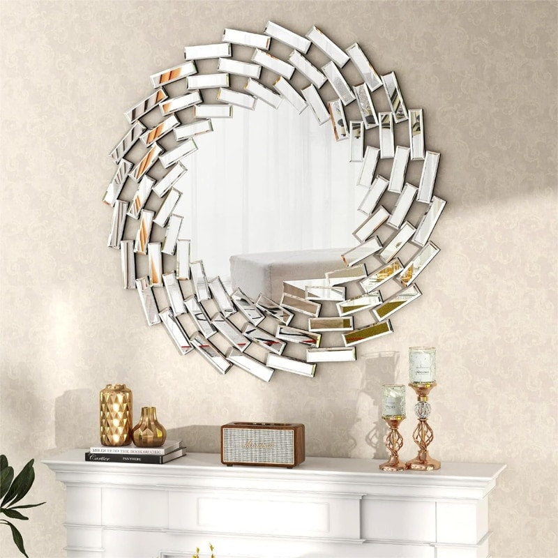Miroir mural en forme de soleil Miroir d'appoint rond