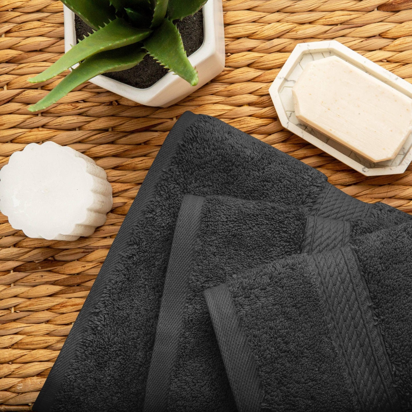Ensemble de serviettes 3 pièces en coton égyptien épais de qualité supérieure