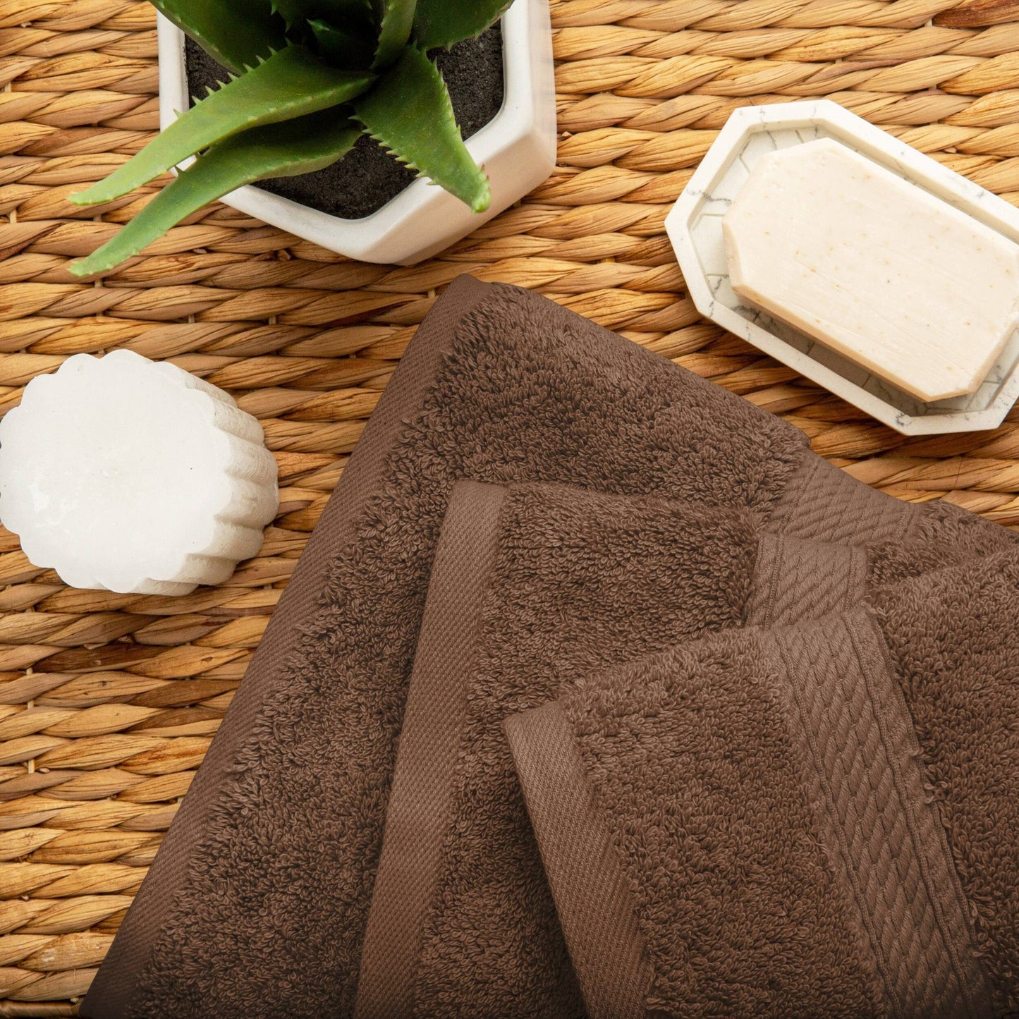 Ensemble de serviettes 3 pièces en coton égyptien épais de qualité supérieure