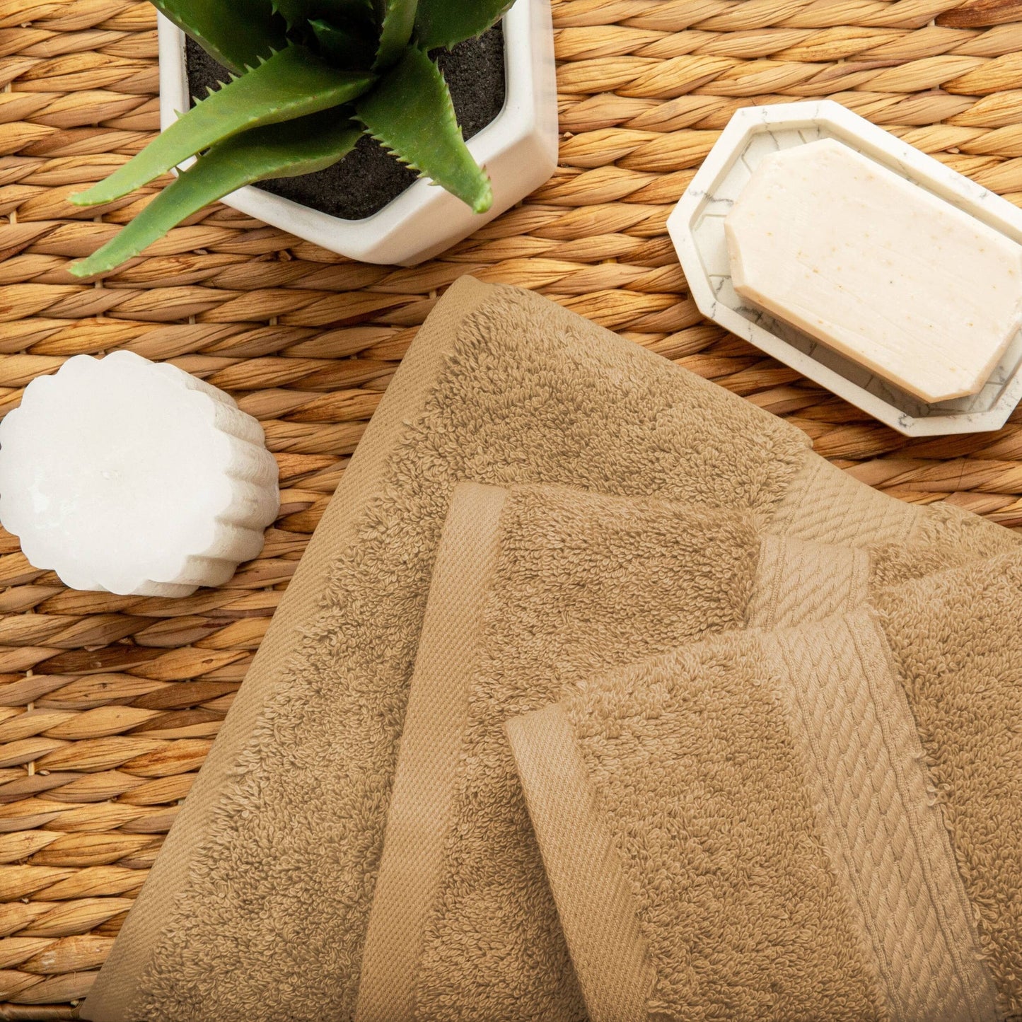 Ensemble de serviettes 3 pièces en coton égyptien épais de qualité supérieure