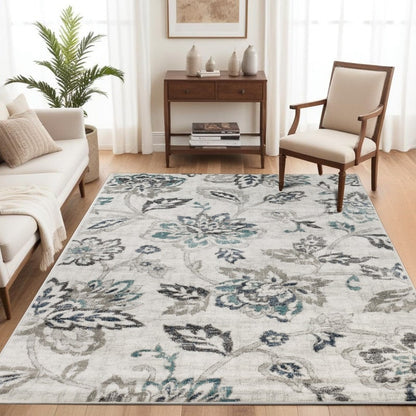 Tapis d'intérieur floral de style ferme jacobéen de qualité supérieure
