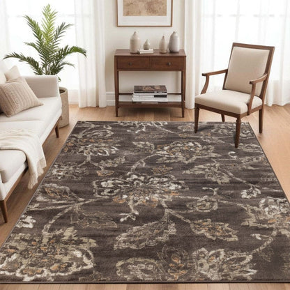Tapis d'intérieur floral de style ferme jacobéen de qualité supérieure