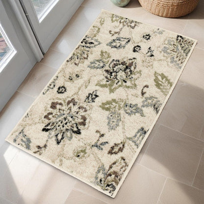 Tapis d'intérieur floral de style ferme jacobéen de qualité supérieure