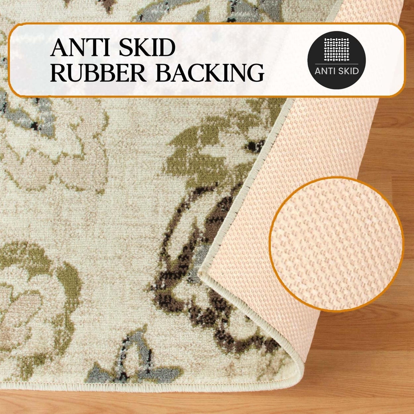 Tapis d'intérieur floral de style ferme jacobéen de qualité supérieure