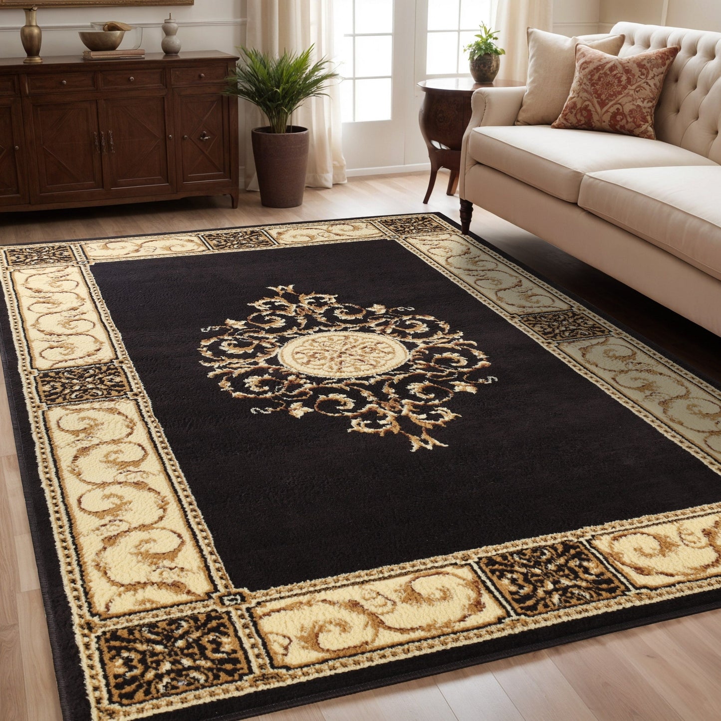 Grand tapis d'intérieur traditionnel de qualité supérieure