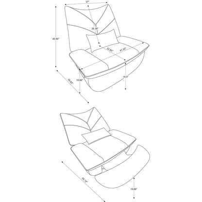 Fauteuil inclinable pivotant et électrique avec haut-parleurs Bluetooth, support de téléphone, ports de chargement USB et Type-C, rangement dissimulé dans les accoudoirs