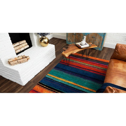 Tapis bohème rayé multicolore Sultan Nomad Curated