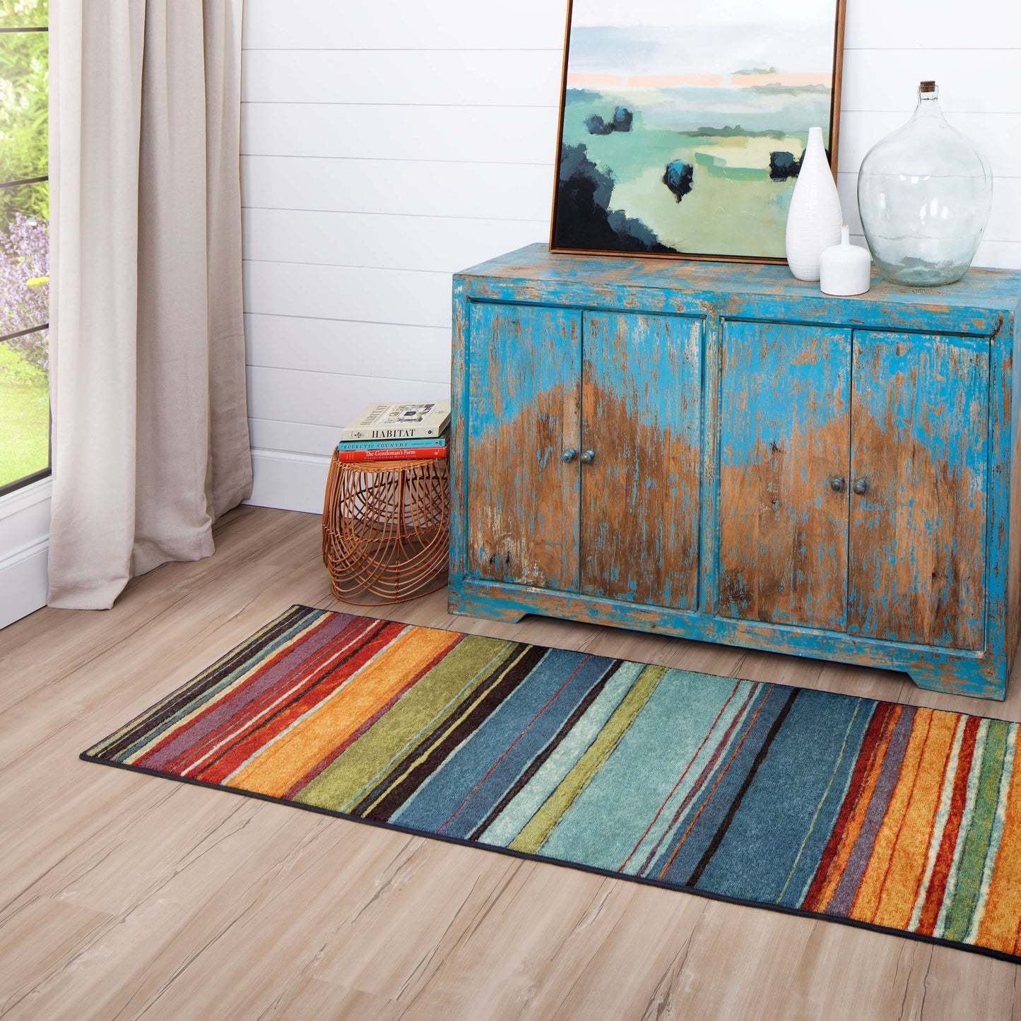 Tapis bohème rayé multicolore Sultan Nomad Curated