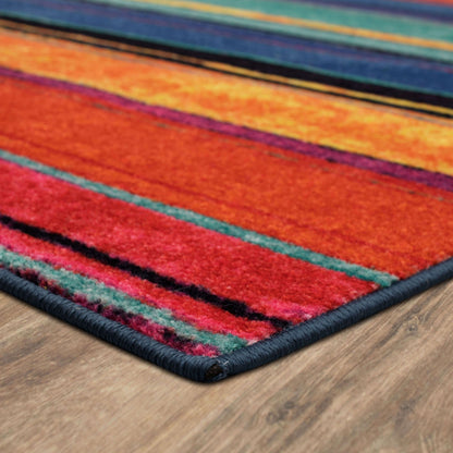 Tapis bohème rayé multicolore Sultan Nomad Curated