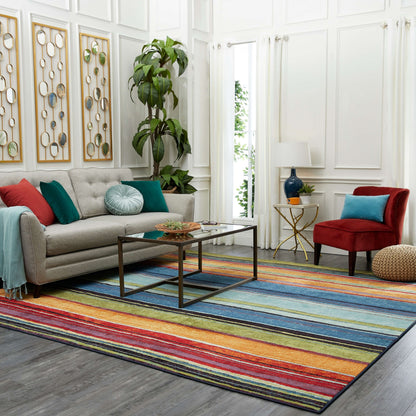 Tapis bohème rayé multicolore Sultan Nomad Curated