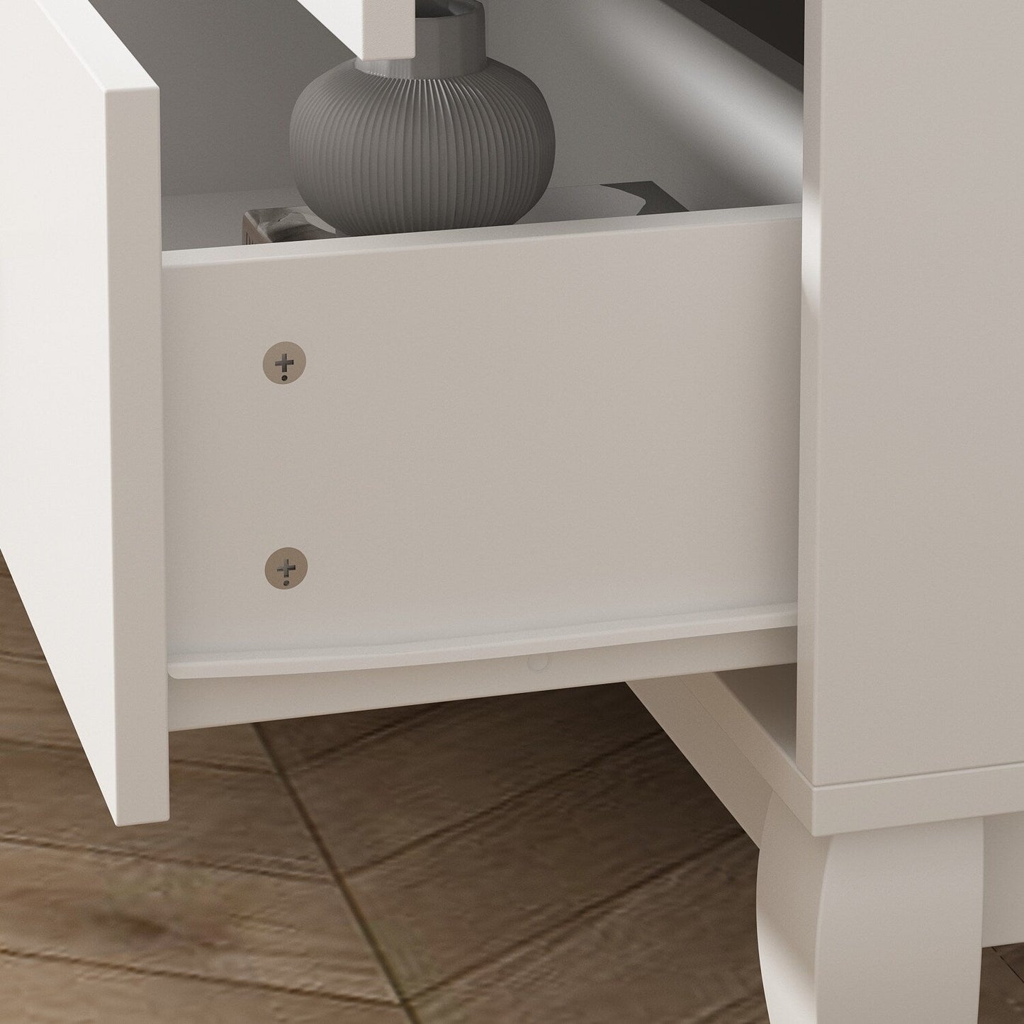 Commode double Timechee à 6 tiroirs, 47,2 po de largeur, pieds en bois massif, coffre laqué