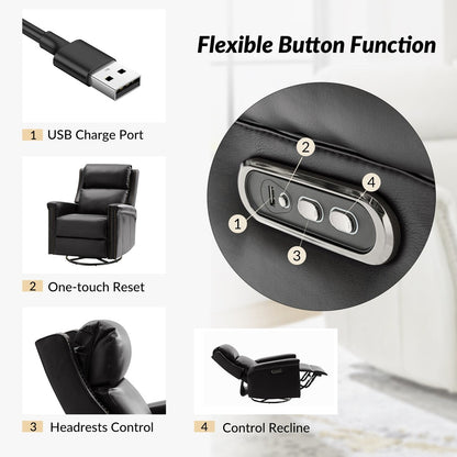 Ensemble de 2 fauteuils inclinables électriques pivotants et à bascule traditionnels Tobias par HULALA HOME
