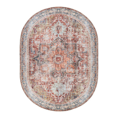 Tapis traditionnel vieilli lavable en machine