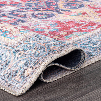 Tapis multi-surfaces traditionnel, vintage et vieilli, lavable en machine