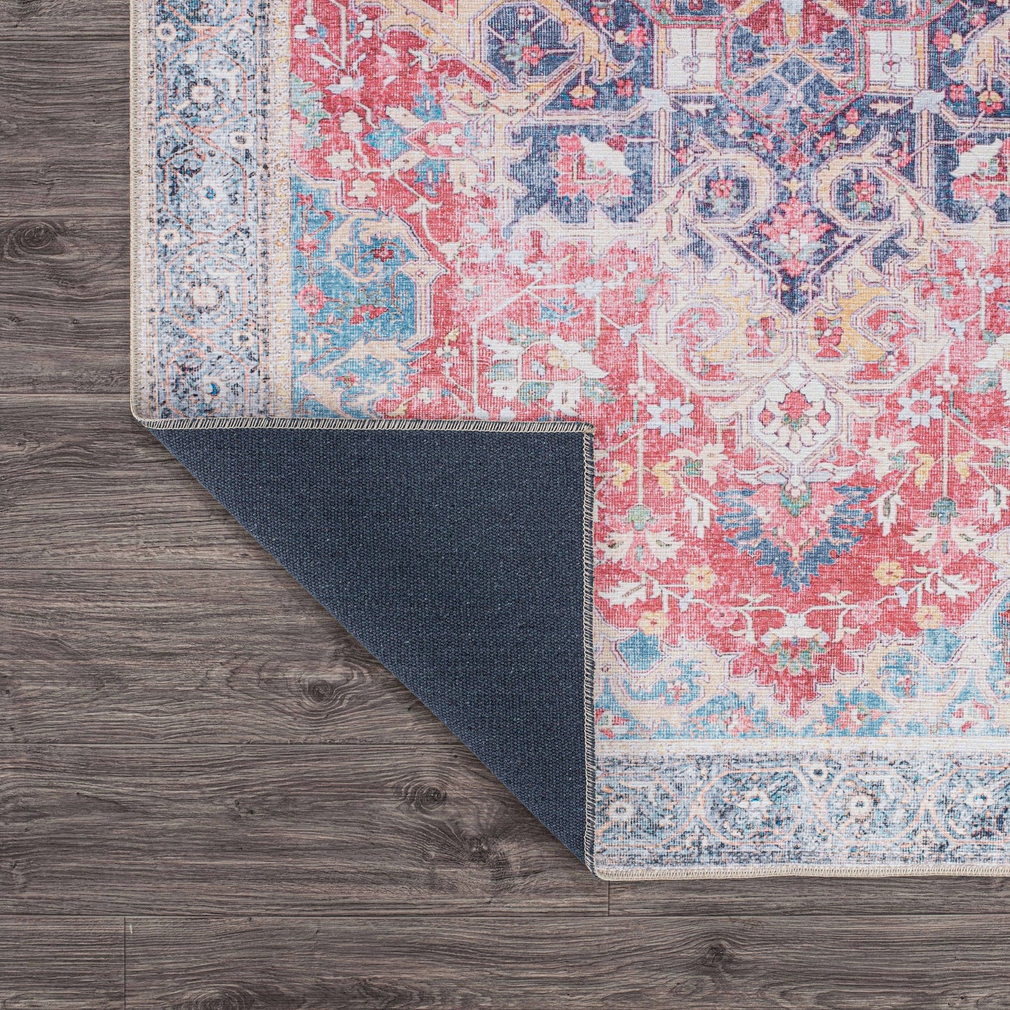 Tapis multi-surfaces traditionnel, vintage et vieilli, lavable en machine