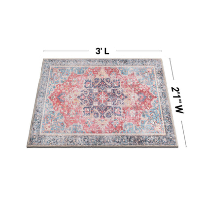 Tapis multi-surfaces traditionnel, vintage et vieilli, lavable en machine