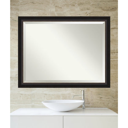 Miroir mural de salle de bain biseauté - Cadre en bronze huilé Trio - Bronze huilé Trio