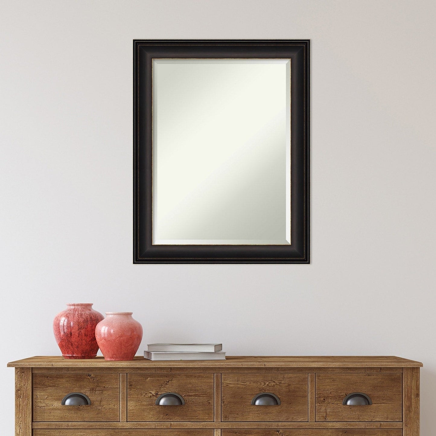 Miroir mural de salle de bain biseauté - Cadre en bronze huilé Trio - Bronze huilé Trio