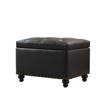 Banc ottoman de rangement capitonné, repose-pieds rectangulaire