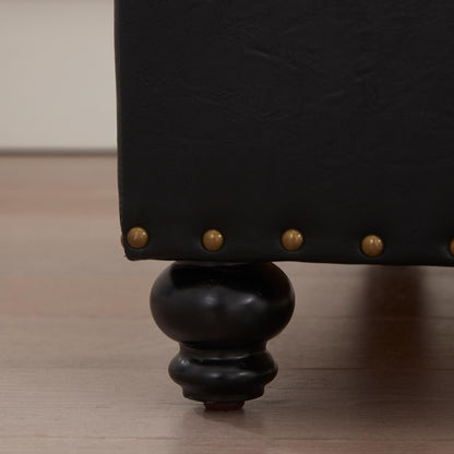 Banc ottoman de rangement capitonné, repose-pieds rectangulaire