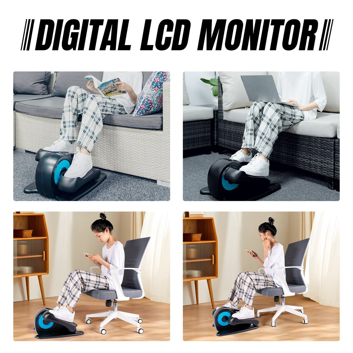 Vélo elliptique sous le bureau, avec télécommande, pédalier assis pour seniors, adultes et adolescents