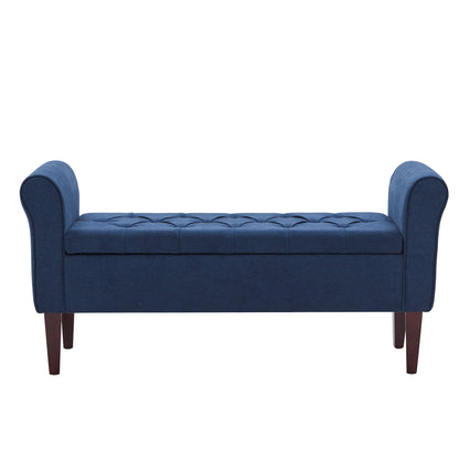 Banc de rangement rembourré, banc d'entrée avec dessus rabattable touffeté, 50,4 pouces