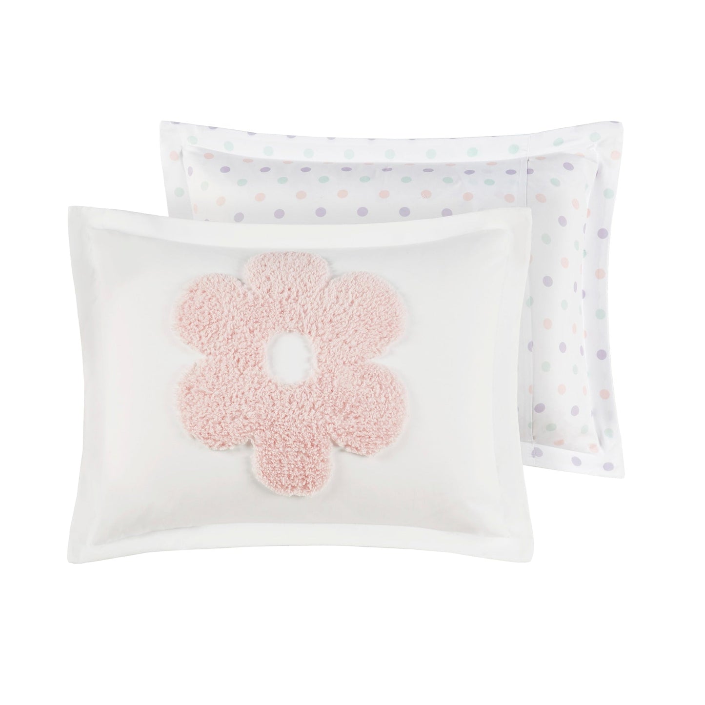 Parure de lit réversible en chenille touffetée à motif floral Madeline pour enfants de conception intelligente