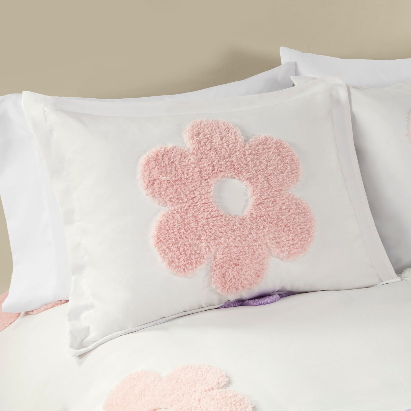 Parure de lit réversible en chenille touffetée à motif floral Madeline pour enfants de conception intelligente
