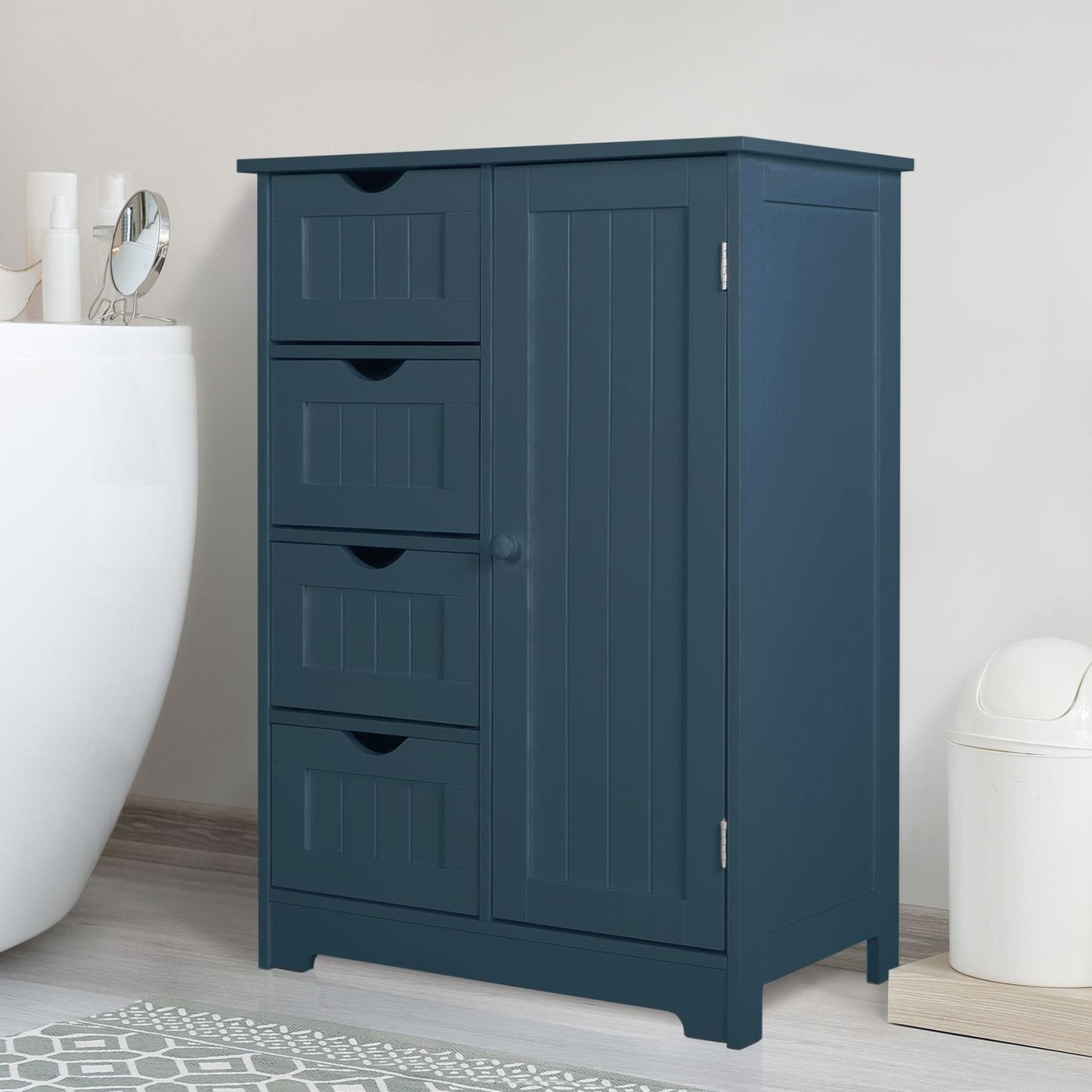 Meuble de rangement de salle de bain VEIKOUS avec 4 tiroirs