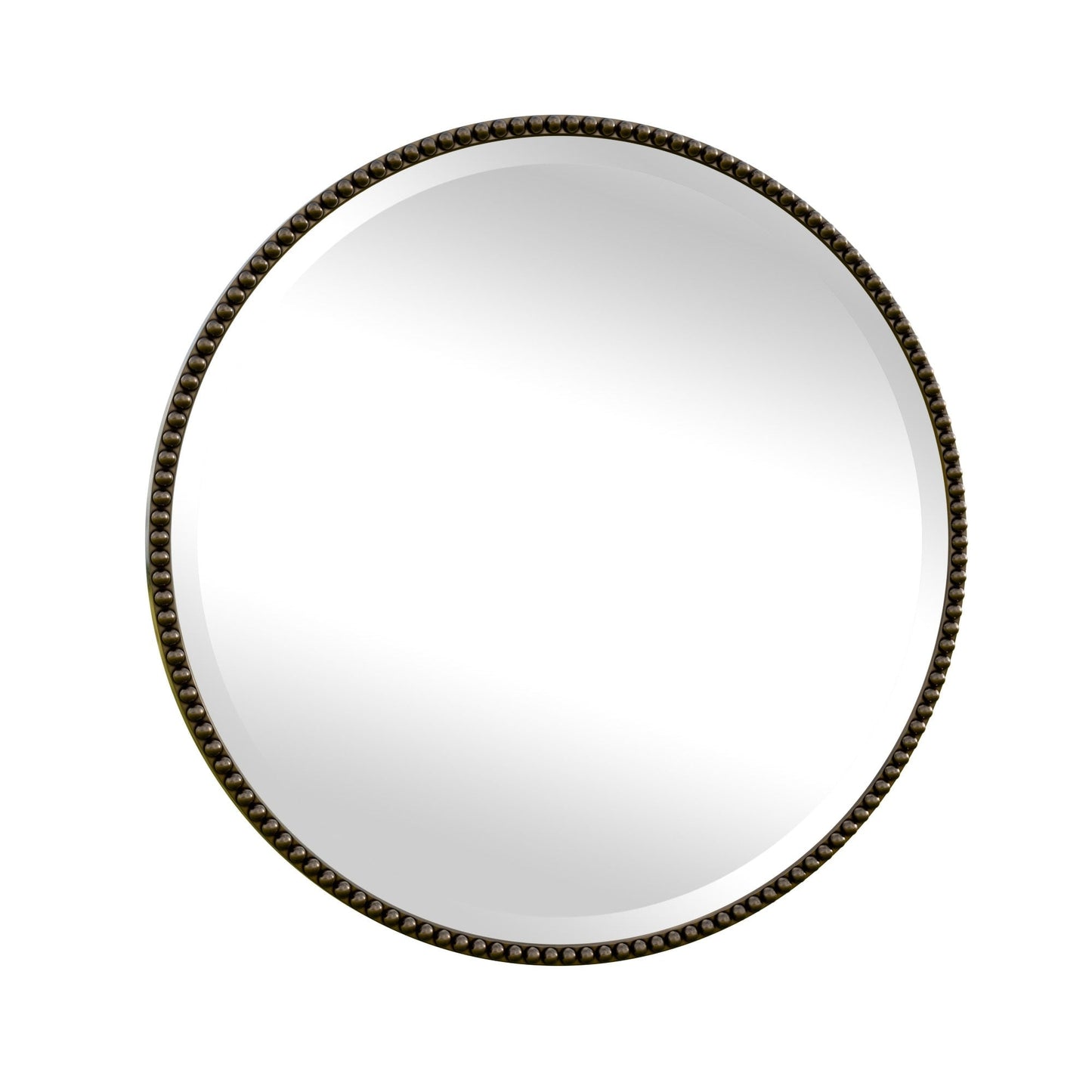 Miroir de salle de bain rond vintage avec cadre perlé