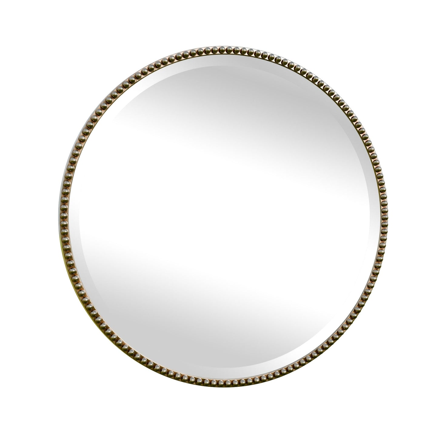 Miroir de salle de bain rond vintage avec cadre perlé