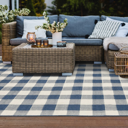 Tapis d'intérieur/extérieur à carreaux vichy de Malte de Vista Home