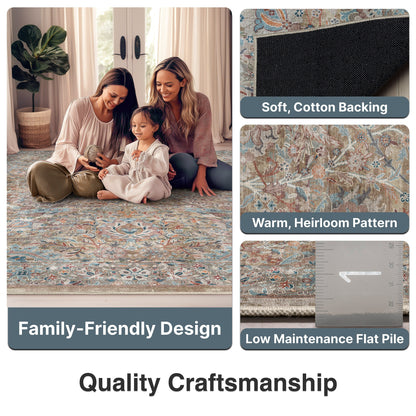 Tapis tissé à plat vintage Emilia Asha Well Woven