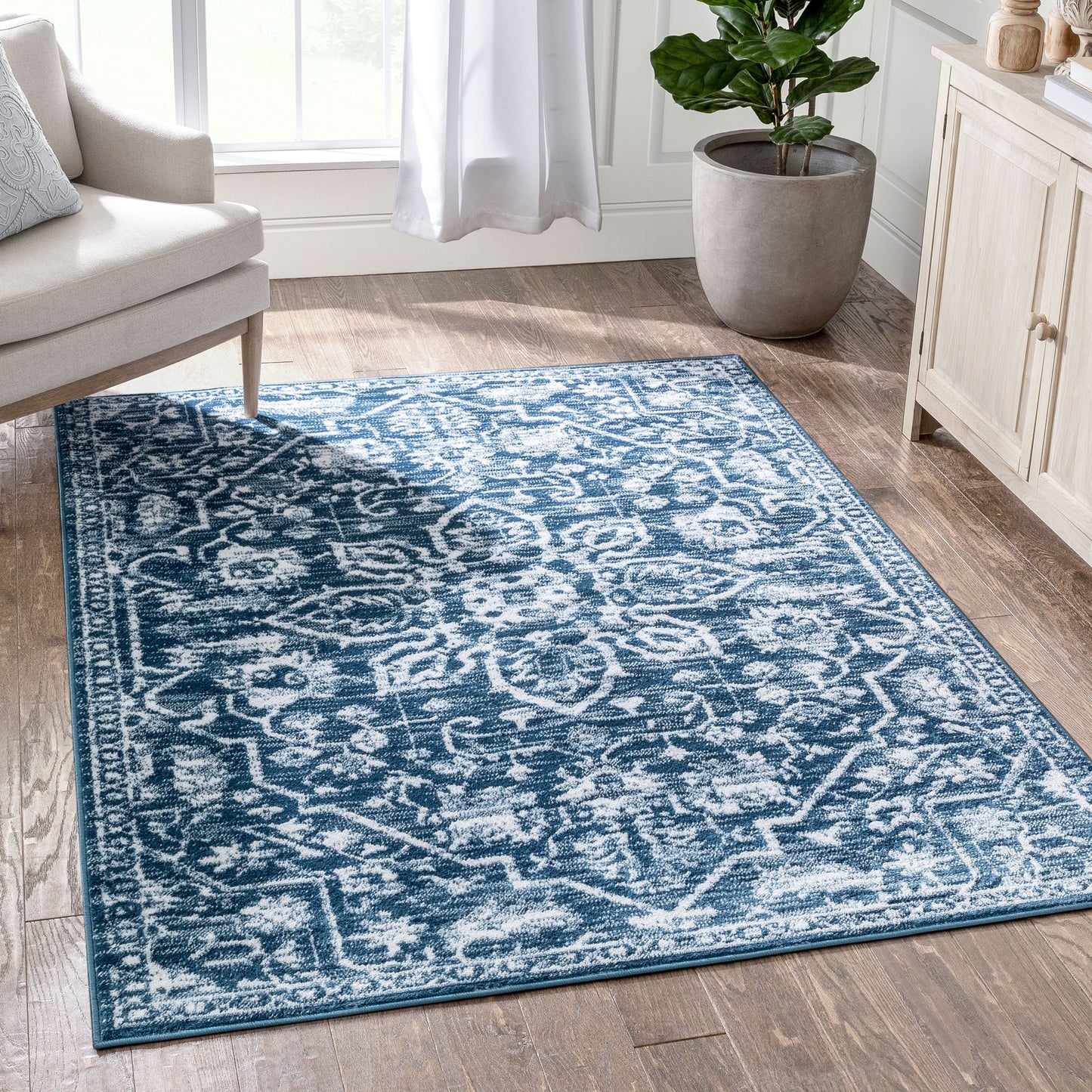 Tapis oriental bohème vintage à motif floral bien tissé Dazzle Disa