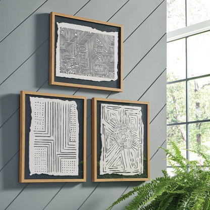 Décoration murale Wonderstow noir/beige, lot de 3