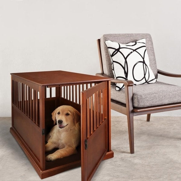 Table d'appoint en bois pour cage pour animaux de compagnie avec porte verrouillable