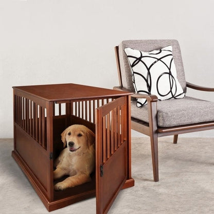 Table d'appoint en bois pour cage pour animaux de compagnie avec porte verrouillable