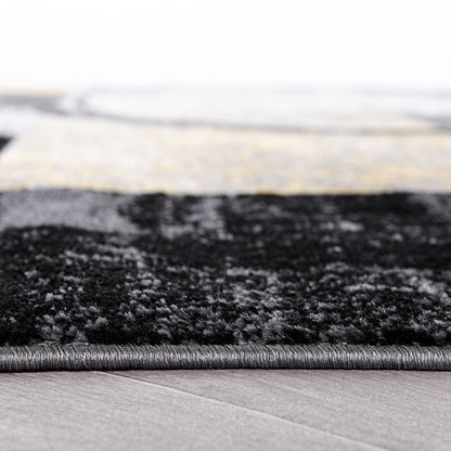 Tapis circulaire abstrait en polypropylène fabriqué à la machine, de la World Rug Gallery