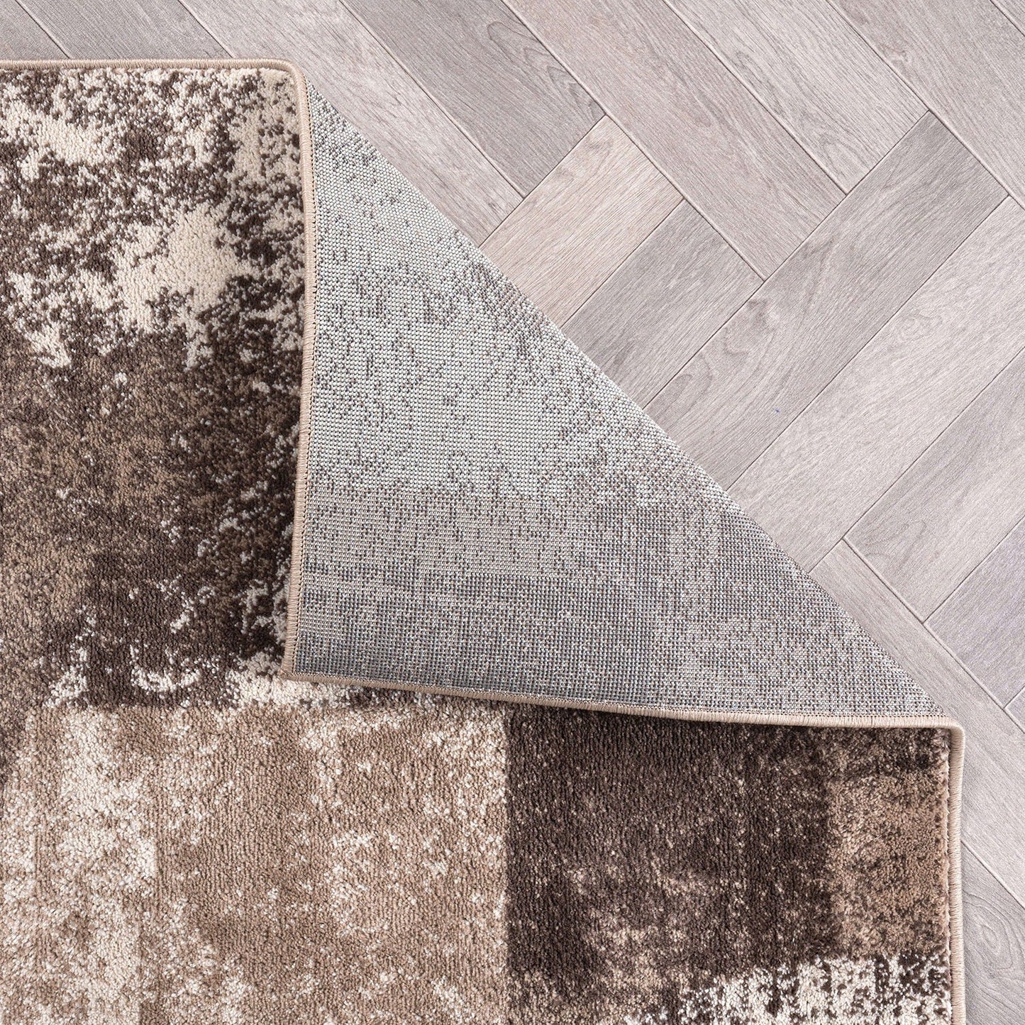 Tapis circulaire abstrait en polypropylène fabriqué à la machine, de la World Rug Gallery